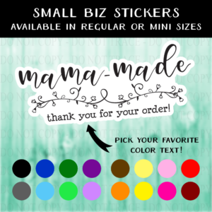 Mama-Made Thank You Sticker - MINI OR REGULAR SIZE