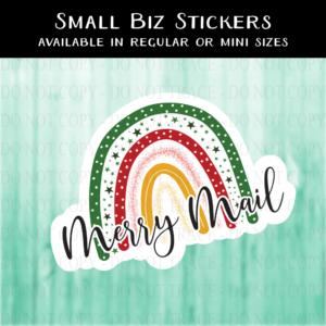 Merry Mail Rainbow Sticker - MINI OR REGULAR SIZE