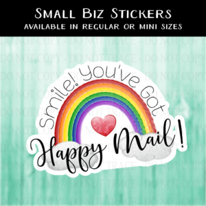 Smile You've Got Happy Mail Rainbow Sticker - MINI OR REGULAR SIZE